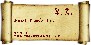 Wenzl Kamélia névjegykártya